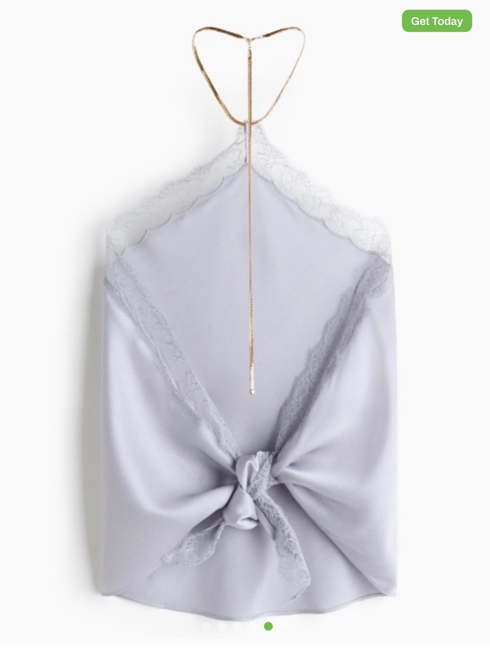 H&M X Stella McCartney Satin Lace Top With Gold Chain Halter - NWT - Picture 5 of 6